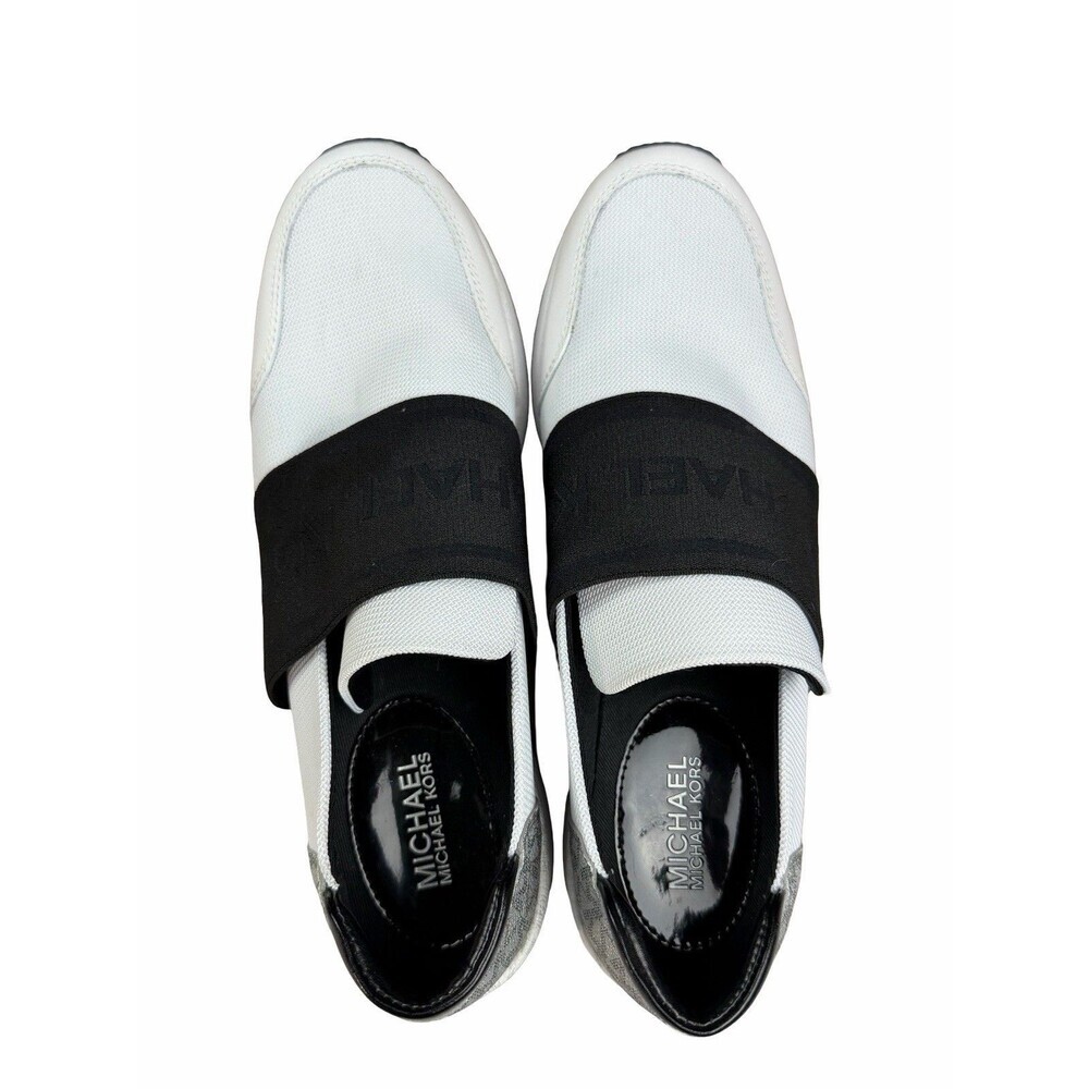 MICHAEL KORS Women's Felix Trainer Mesh Logo Sneakers White Silver Sz 9 M - Picture 6 of 9